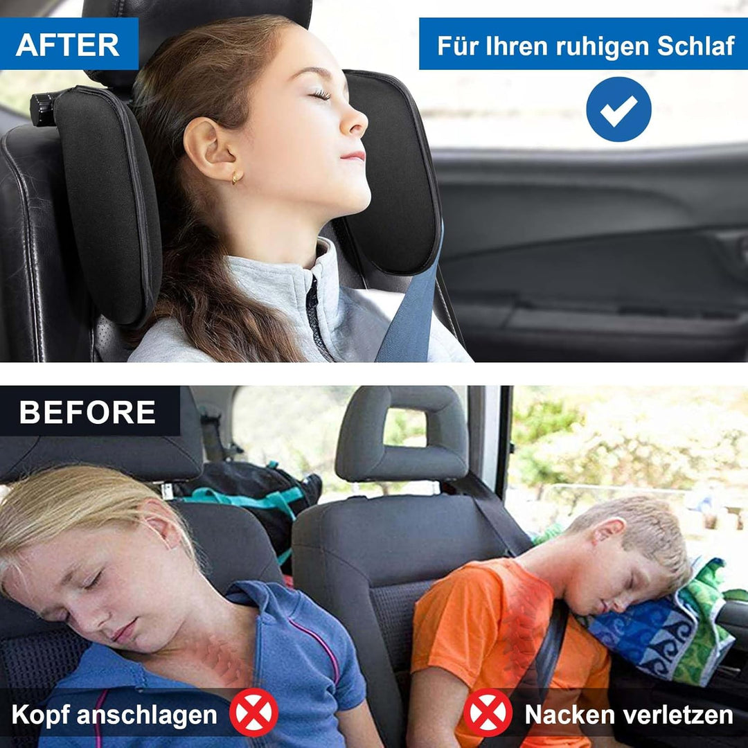 Spurtar Kopfstütze Auto Kinder Nackenkissen Auto Höhe einstellbar, 360 °Rotation, Weichem Gedächtnis