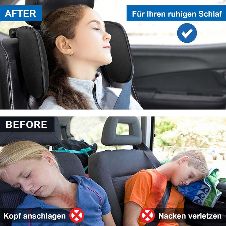 Spurtar Kopfstütze Auto Kinder Nackenkissen Auto Höhe einstellbar, 360 °Rotation, Weichem Gedächtnis