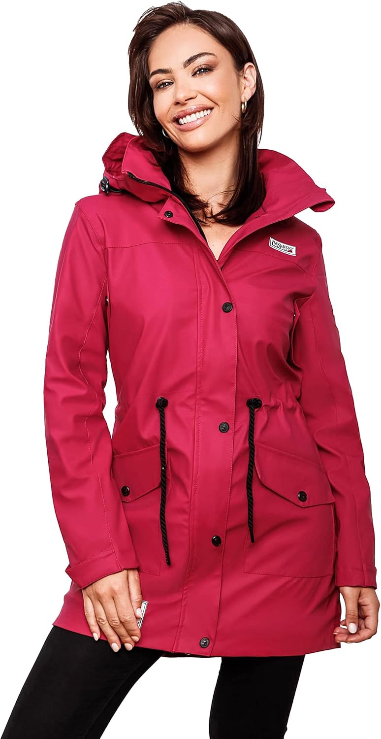 Navahoo Damen wasserdichter gefütterter Regenmantel Deike L Fuchsia, L Fuchsia