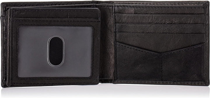 Fossil Herren Neel Leder Bifold Geldbörse 11,43 cm L x 1,905 cm B x 8,89 cm H Schwarz, Schwarz