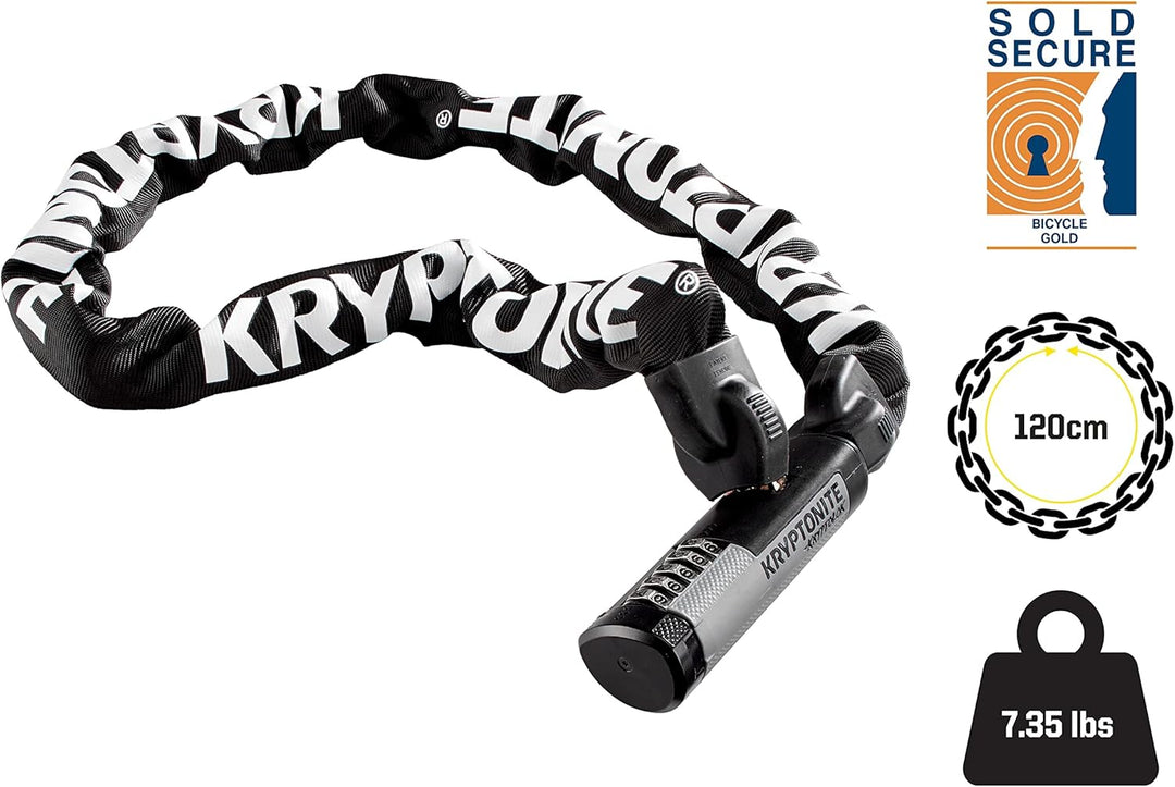 Kryptonite 3274 Uni KryptoLok 912 Combo I.C. (120cm) Fahrradschloss, Black, 120 cm, KryptoLok 912 Co