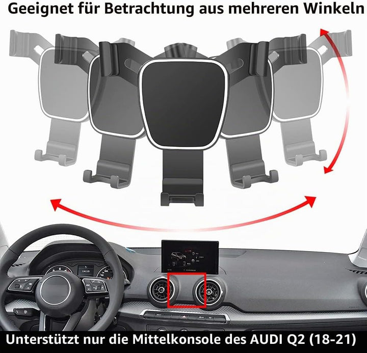 LUNQIN Kfz-Handyhalterung für Audi Q2 2018–2024, Autozubehör, Navigationshalterung, Innendekoration,