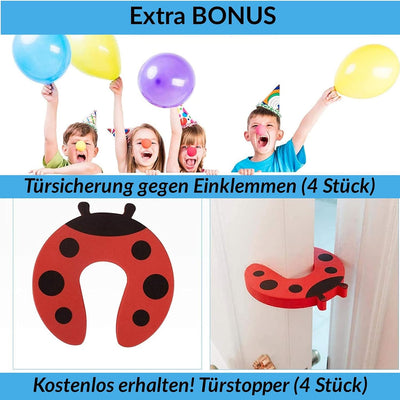 Fenstersicherung für Kinder [Set mit 3 Schlössern ohne Bohren], Schubladensicherung Baby, Kindersich