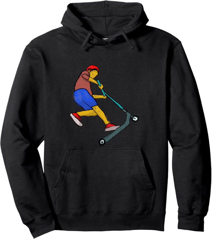 Scooter Hand Drawn Graphic Gift Pullover Hoodie