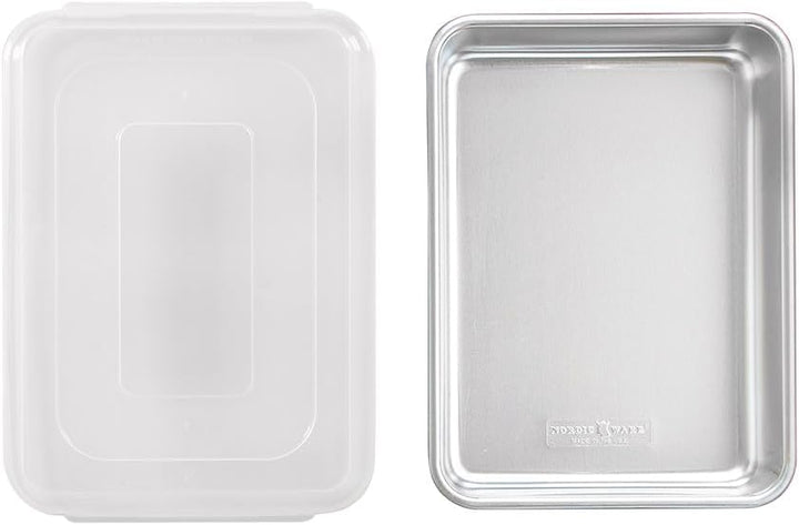 Nordic Ware Natural Aluminum Commercial Cake Pan with Lid, Rectangle Pan with Lid, Rectangle Pan wit
