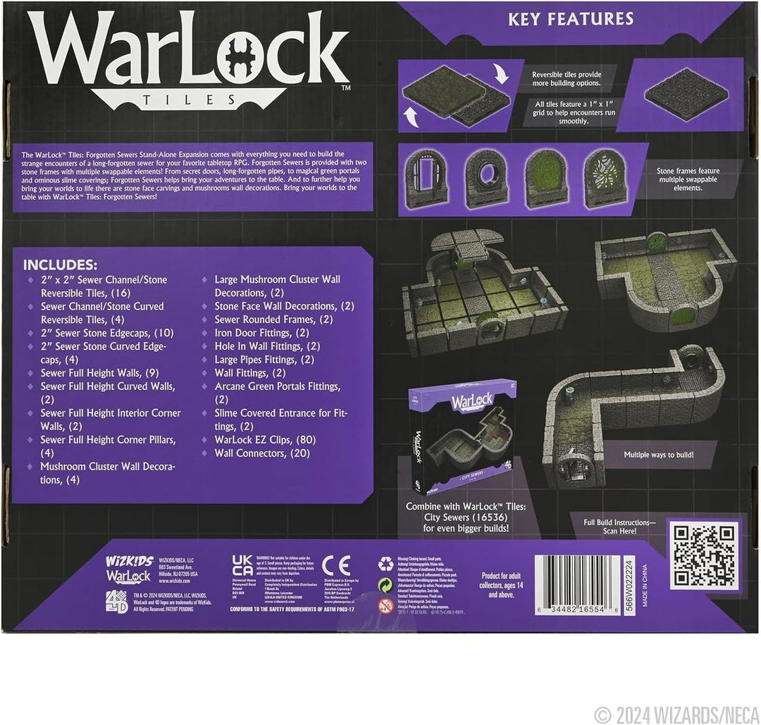 WizKids Warlock Tiles Core Set: Forgotten Sewers - Strategiespiel - Tragbar - Modern - Unisex - Kid