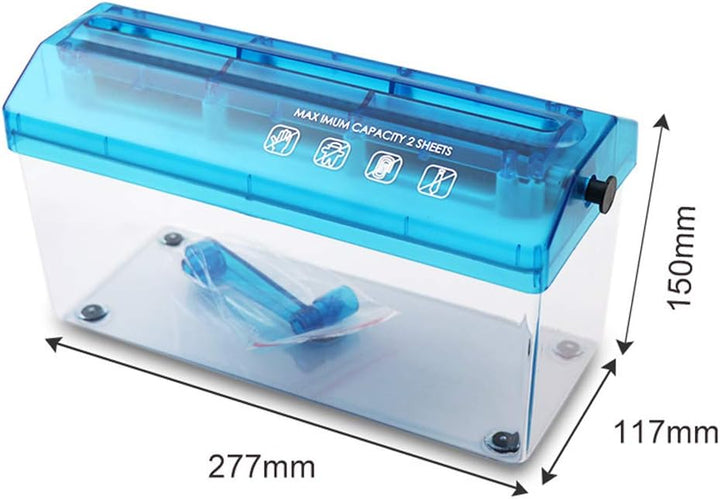 CHICIRIS Mini-Desktop-Handbuch A4 Hand Shredder Schredet Papier Effizient für den Schutz der Bürover