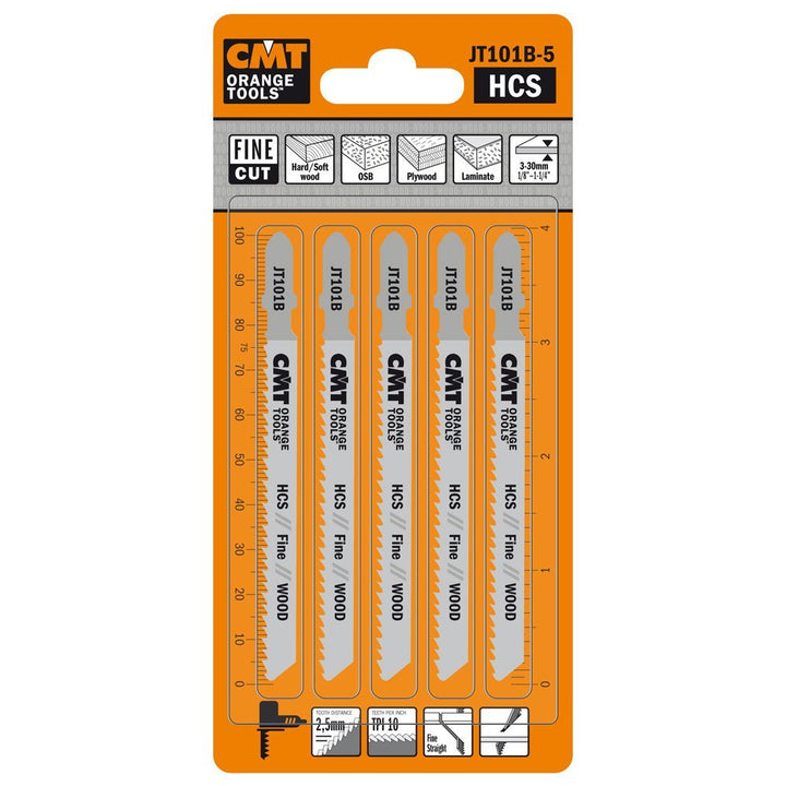 CMT ORANGE TOOLS JT101B-5-5 HCS-STICHSÄGEBLÄTTER FÜR EBENES UND FEINES HOLZ 100X2,5X10TPI