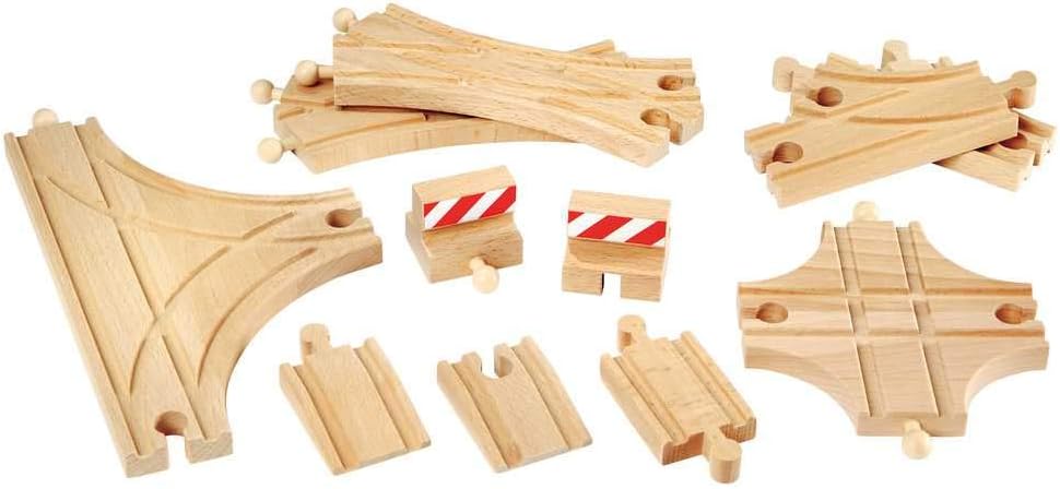 BRIO World 33772 Grosses Schienensortiment 50 Teile - Schienen Set für die BRIO Eisenbahn - Kleinkin