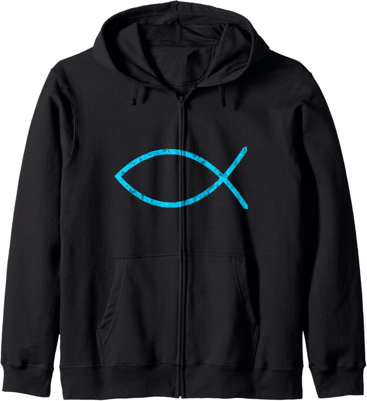 Jesus Fisch Ichthys Symbol Christentum Christen Zeichen Kapuzenjacke