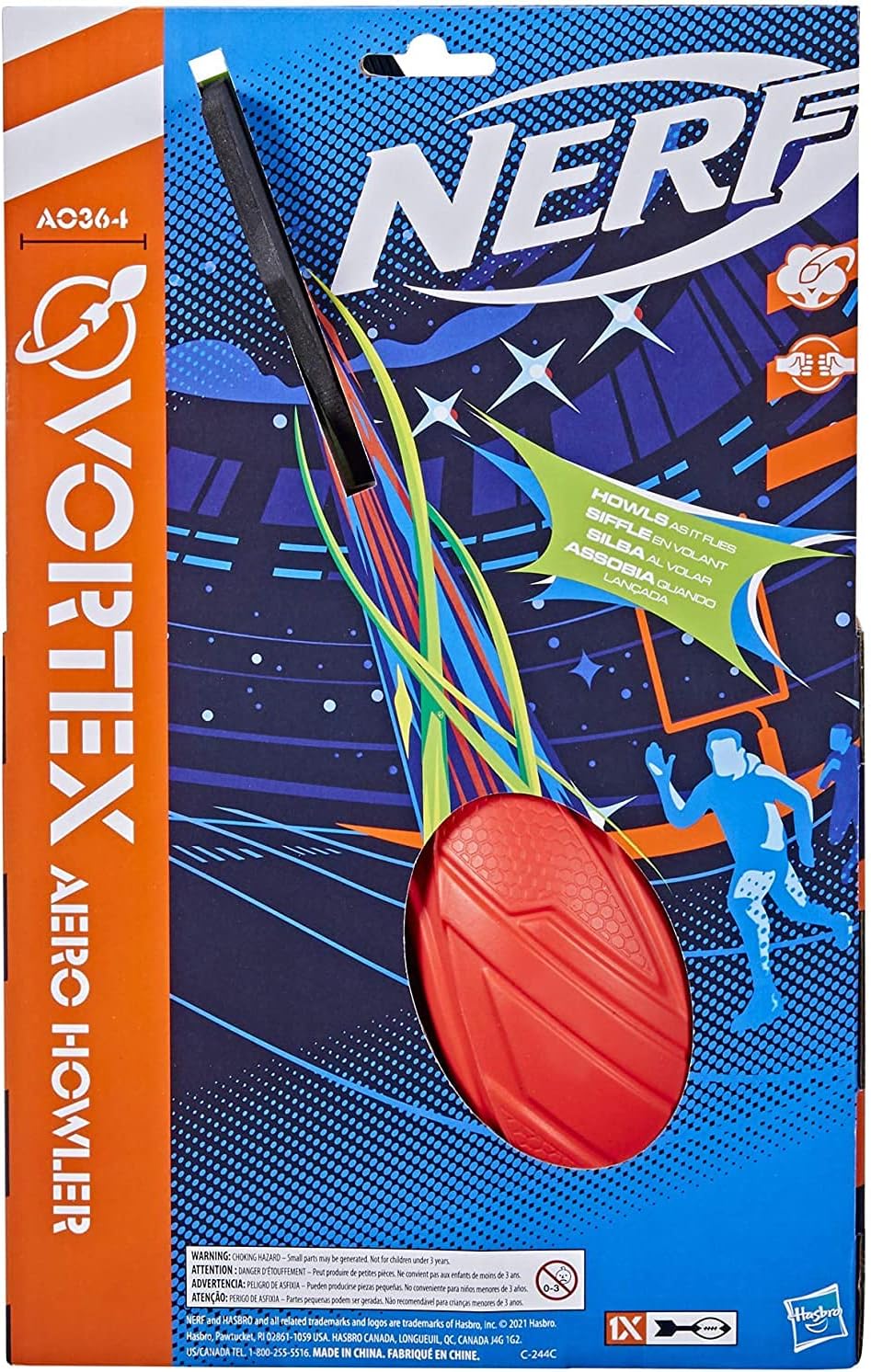 Hasbro Nerf Sports Vortex Aero Howler, farblich sortiert Einzeln, Einzeln