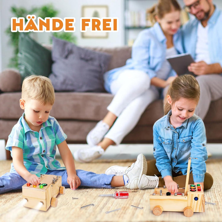 OAKJAR Montessori Schraubendreherbrett, Montessori Busy Board Spielzeug ab 1 2 3 Jahr, Montessori Ac