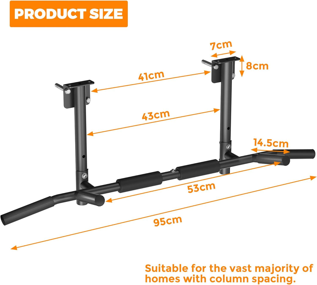 ONETWOFIT Klimmzugstange Wandmontage, Balkenmontage, Deckenmontage 3 in 1, Heavy Duty für Indoor Hom