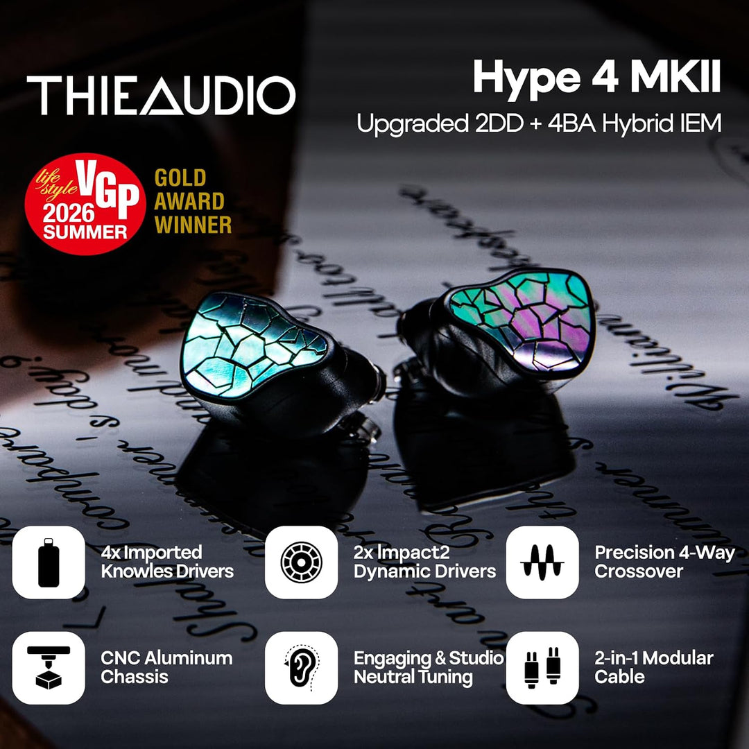 LINSOUL THIEAUDIO Hype 4 MKII 2DD+4BA In-Ear-Monitor,HiFi-Kabelgebundene IEM,Mitreissender &amp; Studio