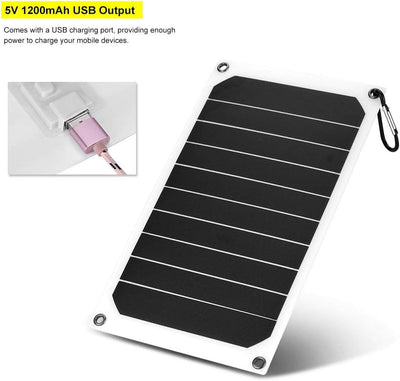 Jadeshay Solar Ladegerät, 10W 5V Solarpanel USB Solar Power Bank IP64 Wasserdichtes Handy-Solarladeg