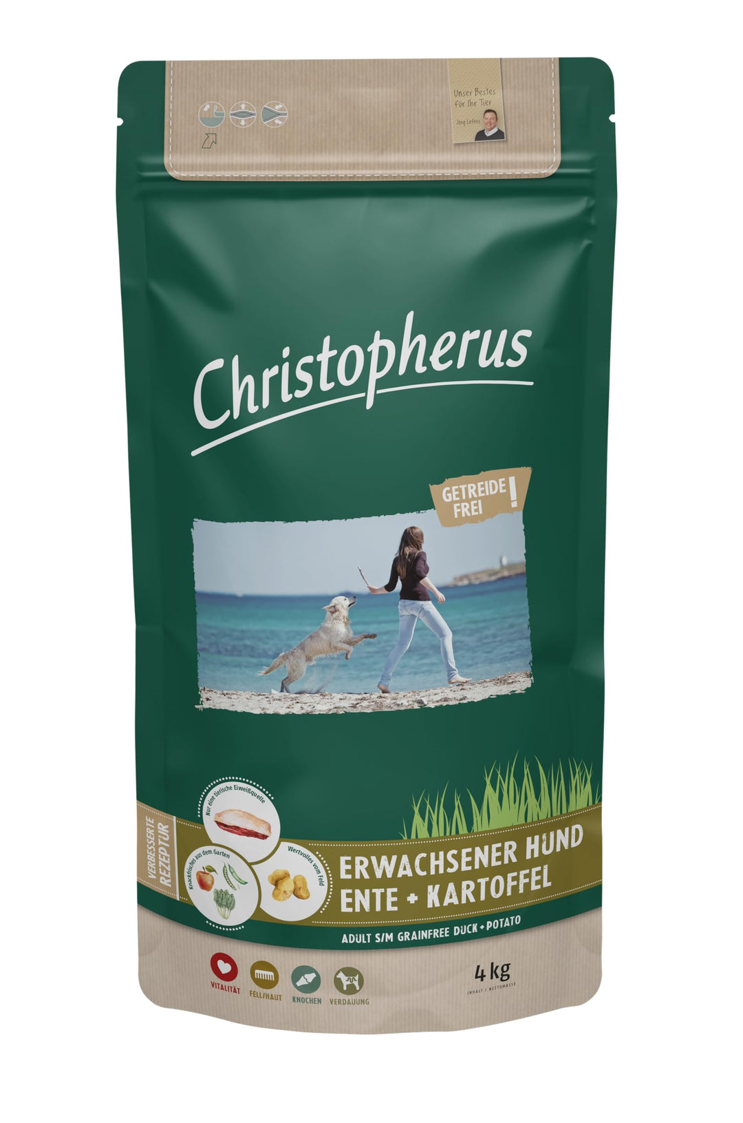 Christopherus Grainfree, Vollnahrung für den ausgewachsenen Hund mit normaler Aktivität, Trockenfutt
