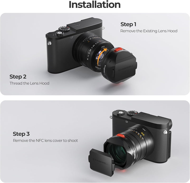 Freewell Die echte Gegenlichtblende für Leica Q3 43 - CPL/Nebelfilter, berührungslose Filterbedienun