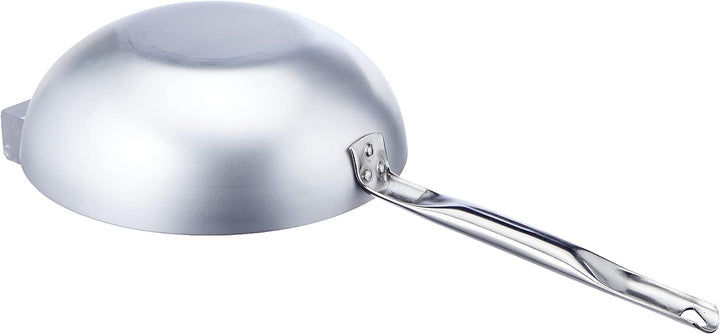 Pentole Agnelli Wok Induktion, Aluminium, mit Boden, Griff aus Edelstahl, Silber 28 cm Silber/schwar