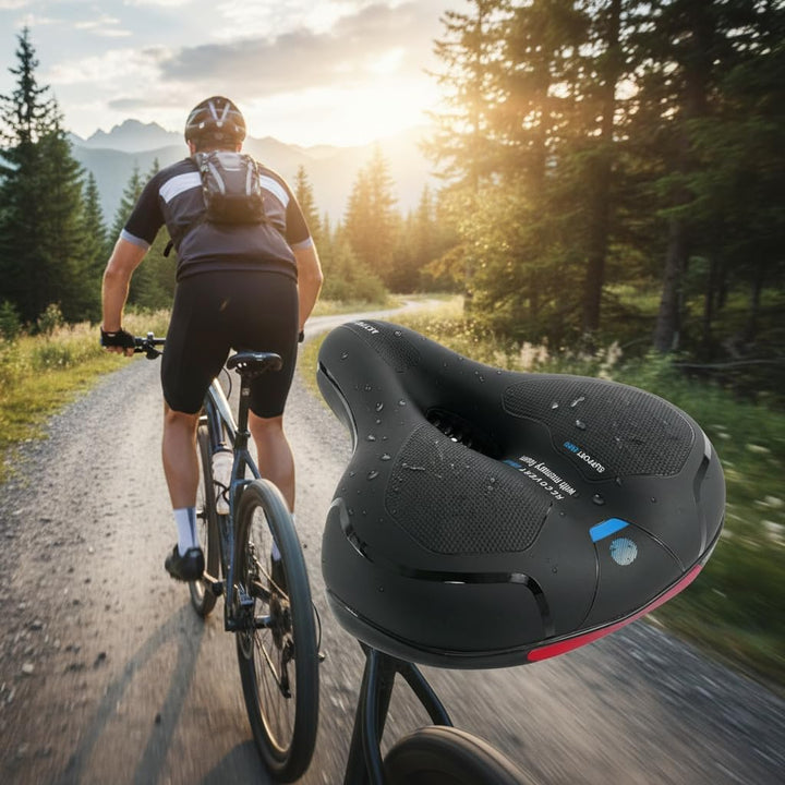 Melko Fahrradsattel Gel Fahrradsitz Fahrrad Sattel mit Regenschutzhülle und Nachtreflexstreifen - ko