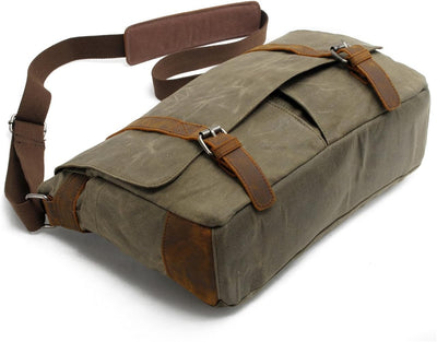 FANDARE Retro Umhängetasche Messenger Bag Canvas Schultertasche für 14 Zoll Laptop Briefcase Schulte