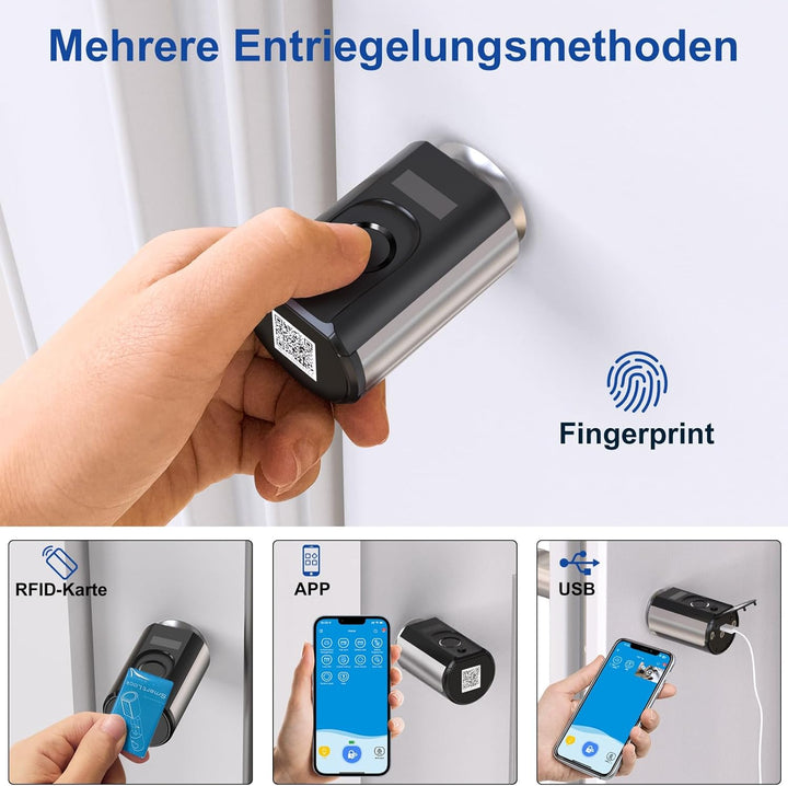 WELOCK Touch63 Türschloss Fingerabdruck,mit RFID Karte,APP,WiFi,Fingerabdruck Schloss haustür IP65,E