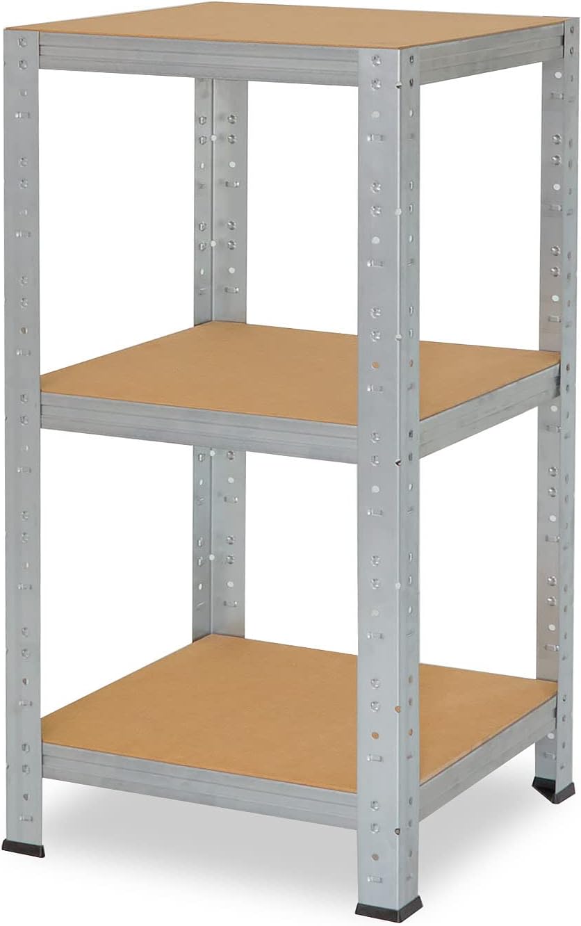 shelfplaza® 90x45x45cm Home Schwerlastregal verzinkt/Metallregal mit 3 Böden/Kellerregal Metall, Gar