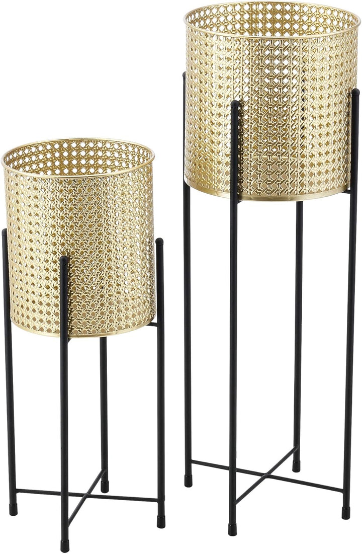 [en.casa] Pflanzständer im 2er Set Blumenständer aus Metall Blumentopf Ständer mit Übertopf Blumento