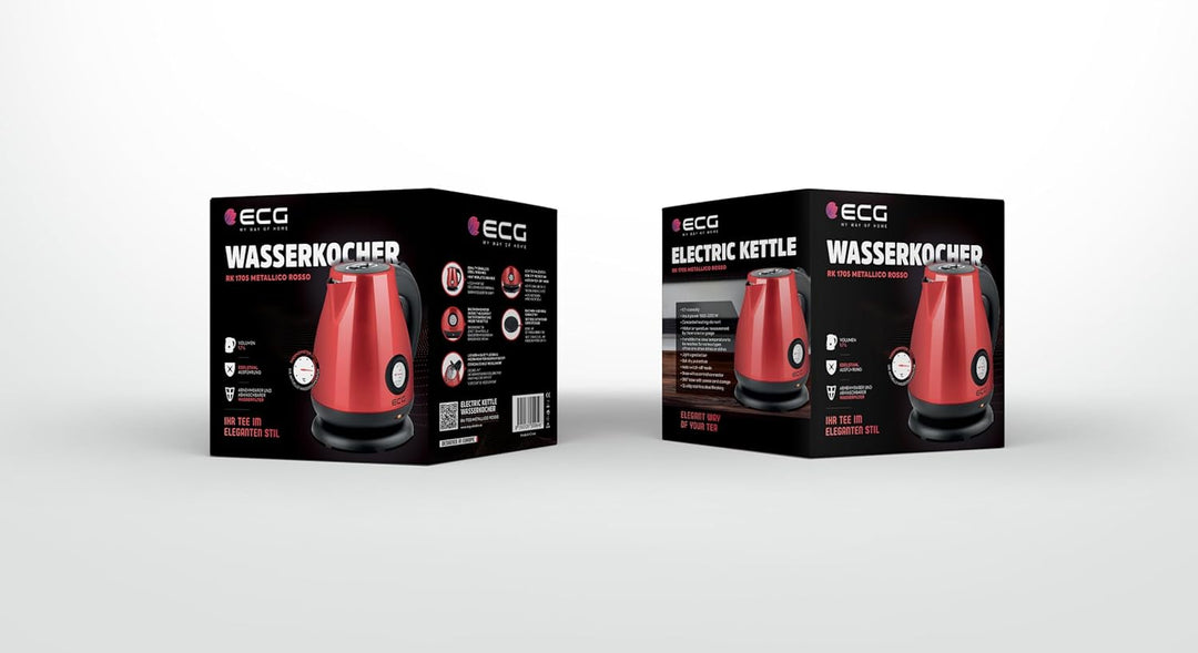 ECG RK 1705 Metallico Rosso, 2200W, 1,7l 1.7 Liter Rot, 1.7 Liter Rot
