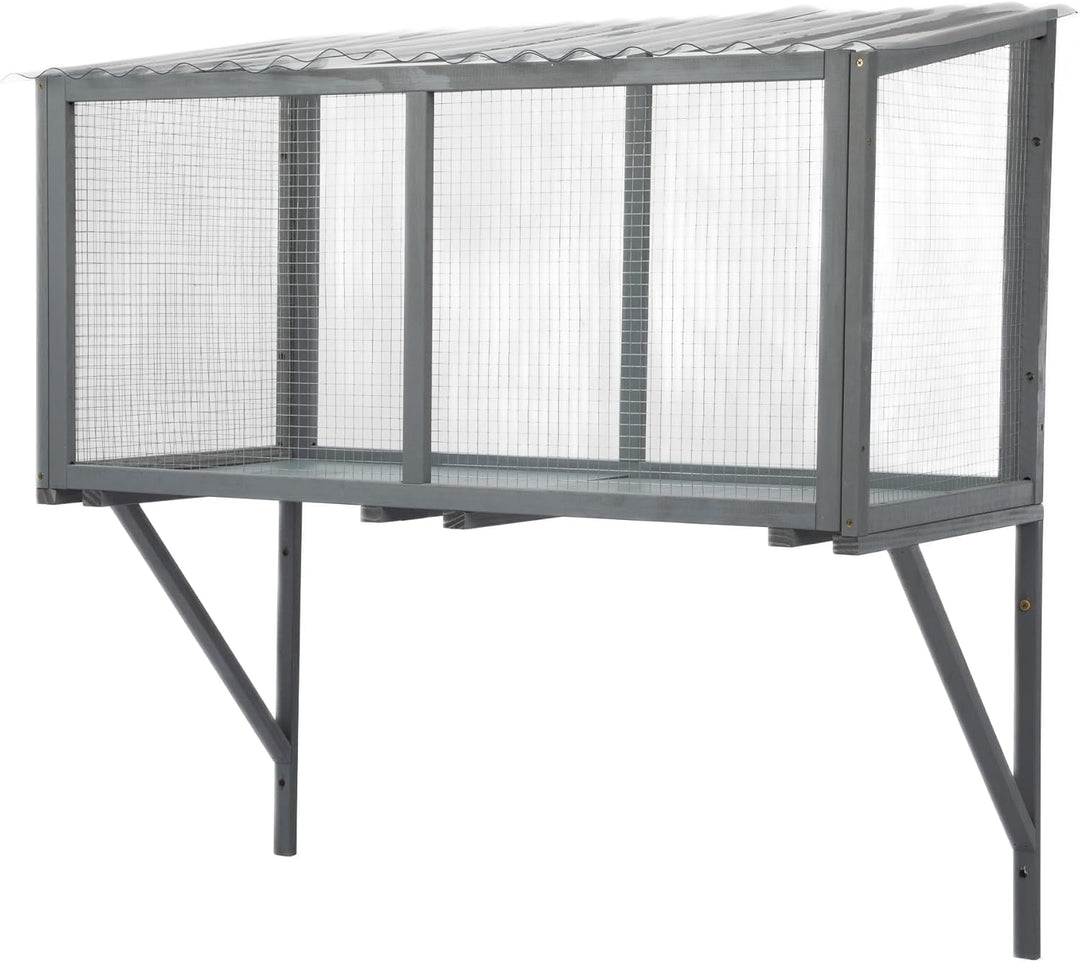 Outdoor Katzenfenster Catio aus Holz – Wetterfester Katzen-Fensterkasten mit verzinktem Drahtgitter