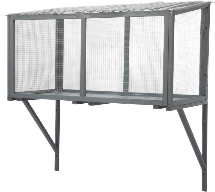 Outdoor Katzenfenster Catio aus Holz – Wetterfester Katzen-Fensterkasten mit verzinktem Drahtgitter
