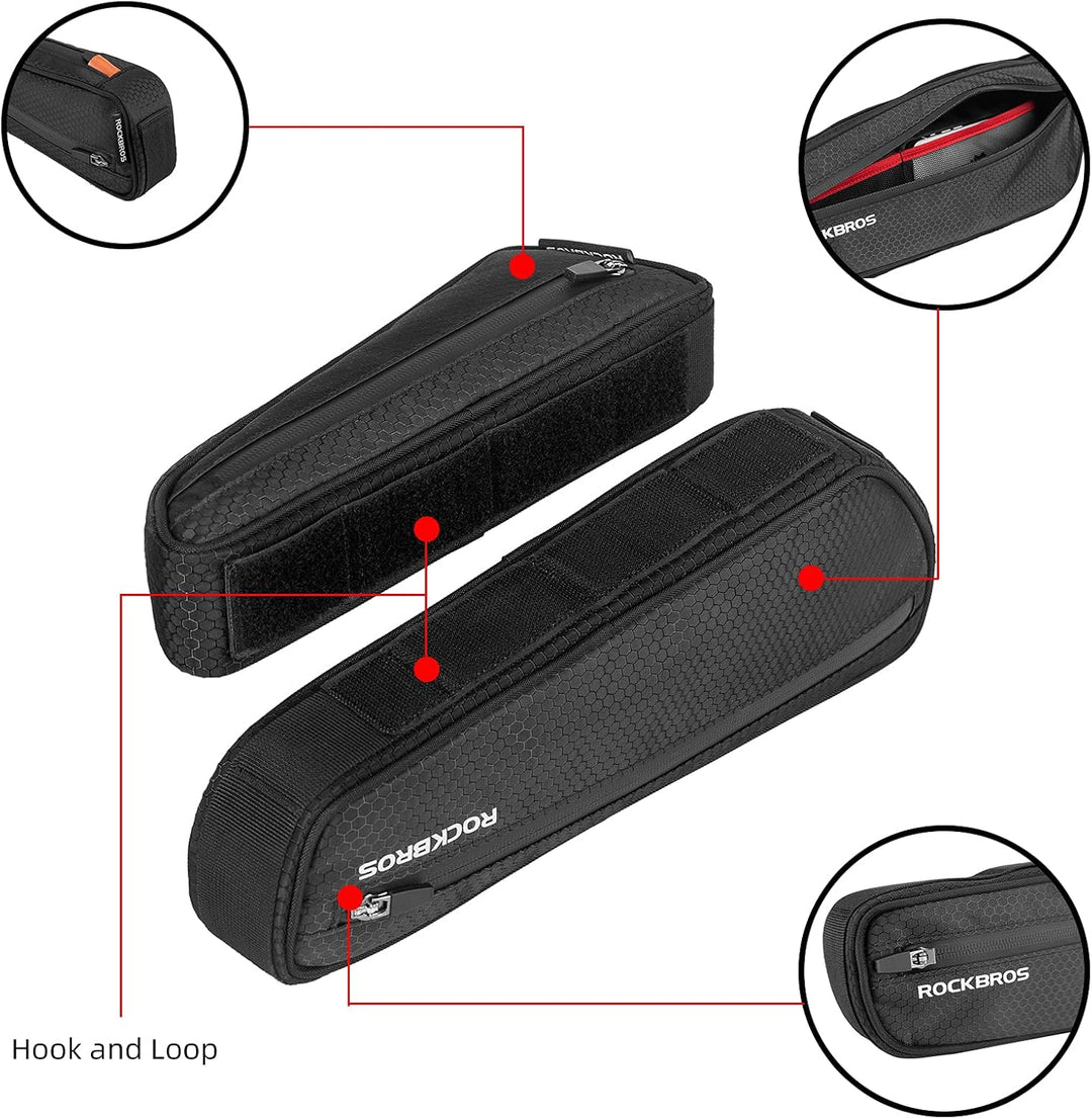 ROCKBROS Fahrradtasche Set, Fahrrad Lenkertasche + Rahmentasche, 2 in 1 Abnehmbare Dreiecktasche für