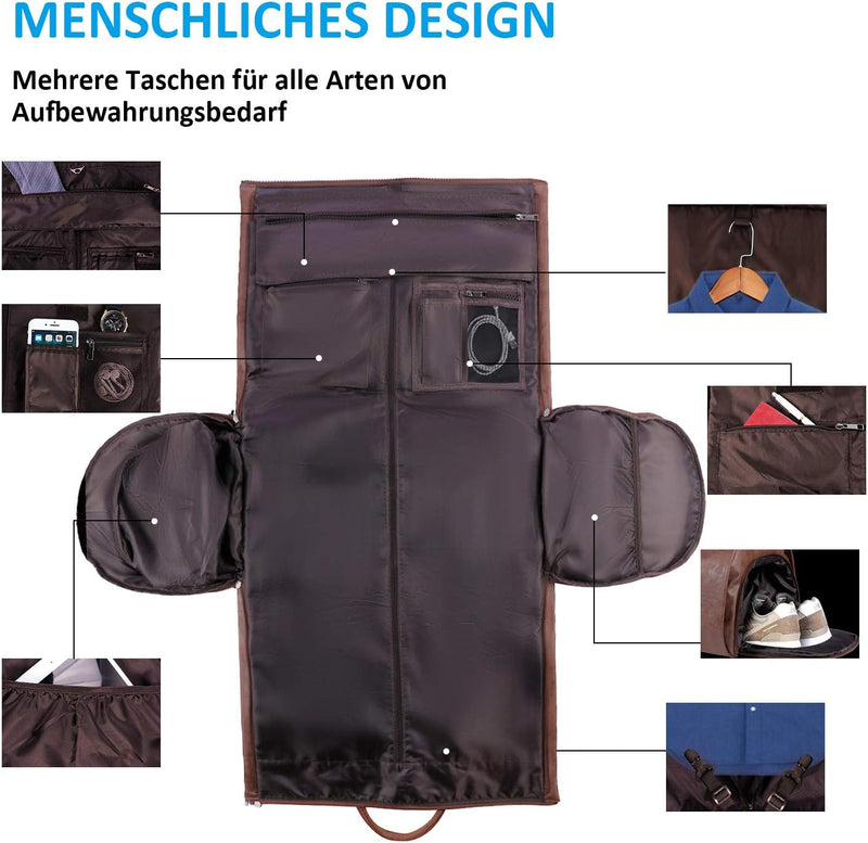 seyfocnia Die Kleidertasche, die wasserdichter Herren- Kleidertasche für Reisen, Geschäfts, grosse L