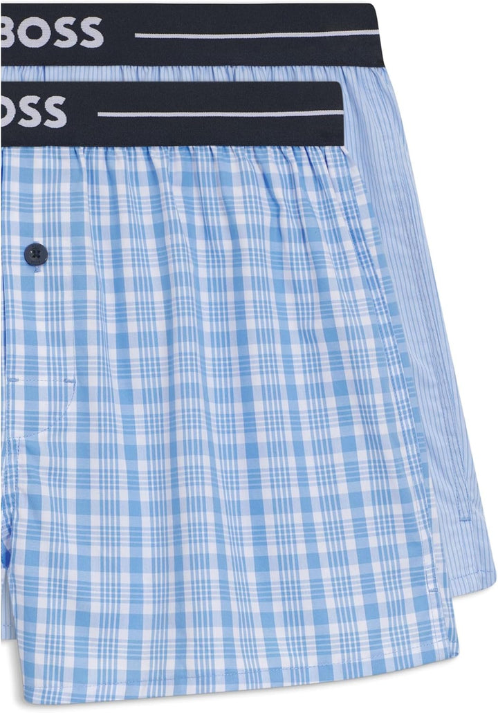BOSS Herren Boxershorts, 2er Pack S New - Open Blue471, S New - Open Blue471