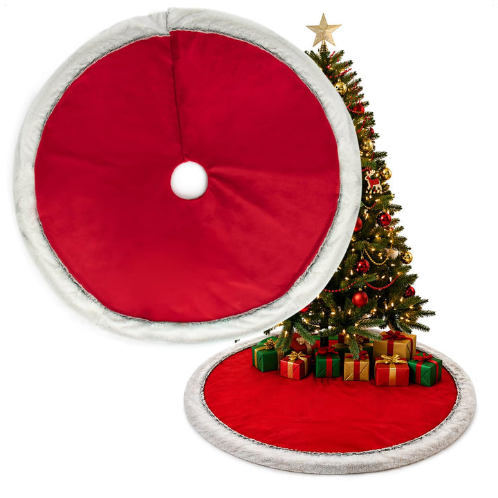COM-FOUR® Premium Weihnachtsbaumdecke zum Schutz vor Tannennadeln - runde Christbaumdecke für den We