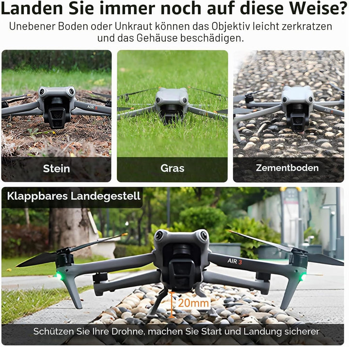 Air 3S Propeller – mit Blattschutz Propellerhalter Propeller Fixierer Faltbaren Landefüsse Fahrwerk