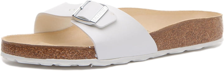 Birkenstock Unisex Erwachsene Pantolette Madrid Birko-Flor normal 43 EU Weiss, 43 EU Weiss