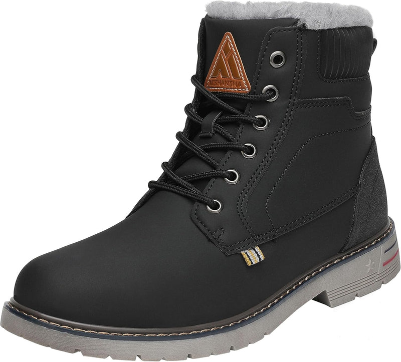 Mishansha Unisex Winterschuhe Winterstiefel mit Warm Gefüttert, Gr. 36-48 38 EU Tinte Schwarz, 38 EU