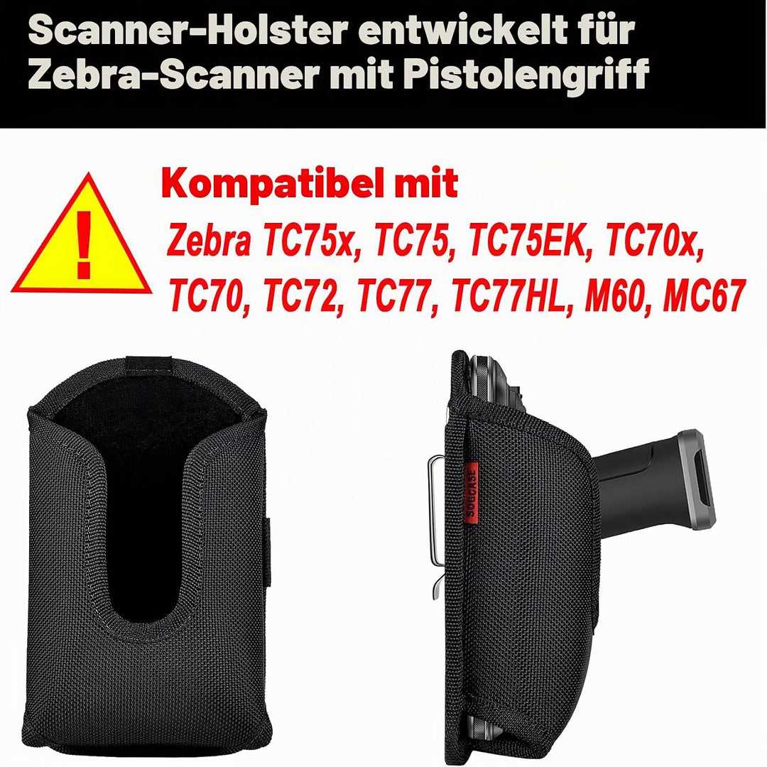 SOGCASE Tasche Scanner Holster für Zebra TC70x TC70 TC72 TC75x TC75 TC77 M60 MC67 mit Handgriff, Tra