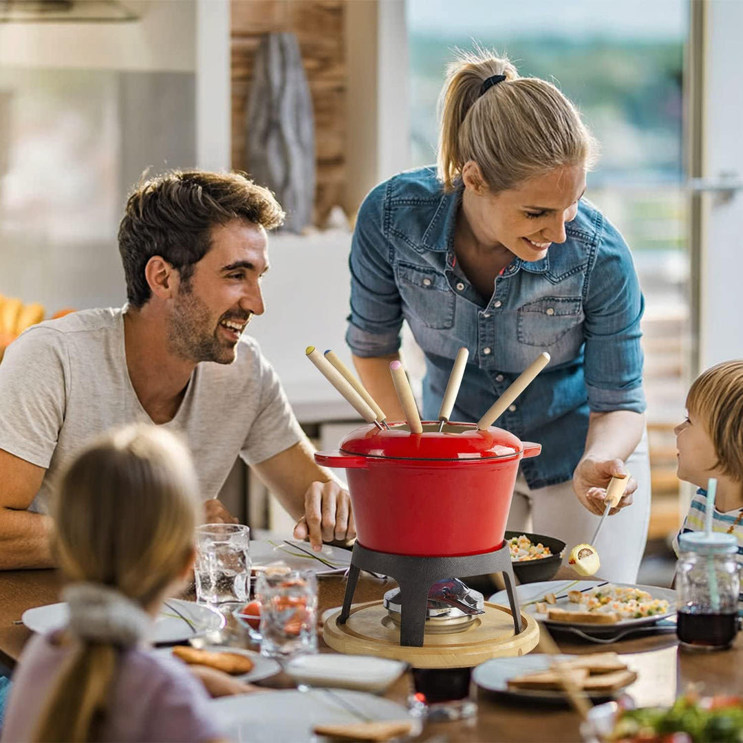 Virklyee Fondue Set Keramik Cheese Gusseisen Von 6 Gabeln Käse Fondue Set Schokoladen Fondue DIY Fon