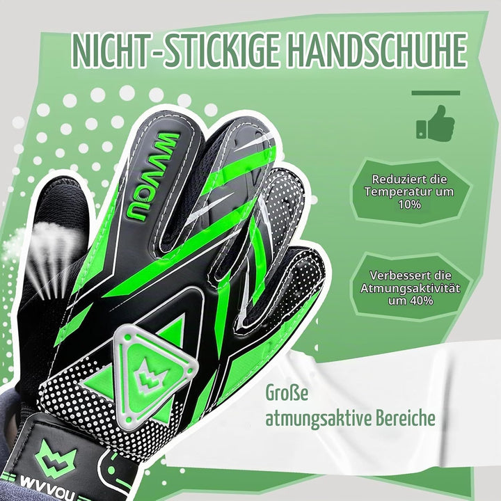 WVVOU Torwarthandschuhe Kinder und Jugendliche, Fussball Torwarthandschuhe, Fussballhandschuhe, Dopp