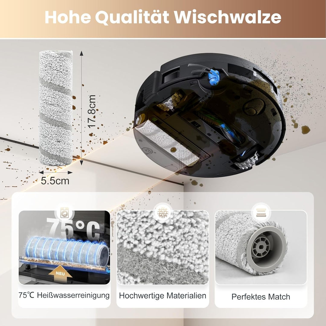 21 Stück Zubehör für Ecovacs X11 OMNICYCLONE Saugroboter, Ersatzteile mit 1 Hauptbürste, 4 Wattefilt