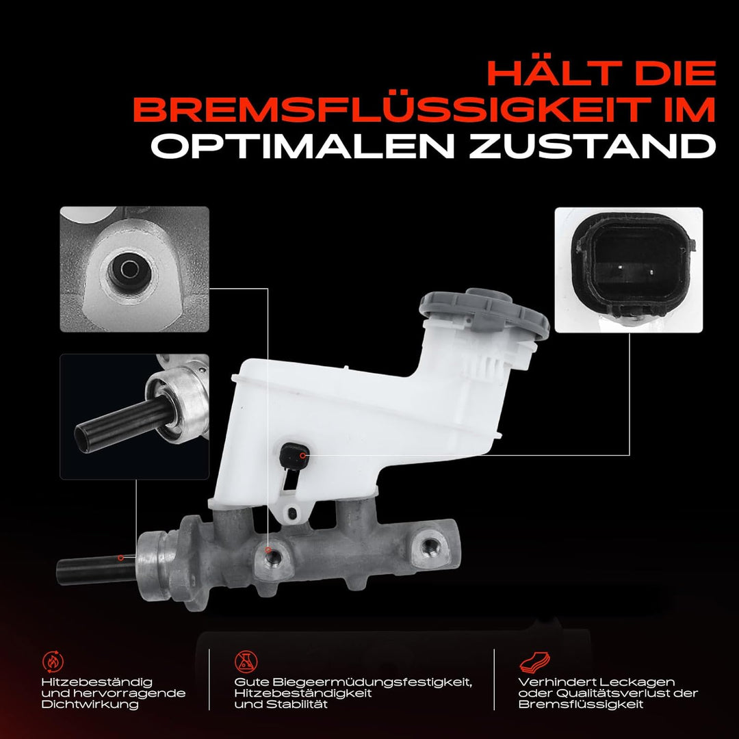 Frankberg Hauptbremszylinder Bremszylinder mit Behälter Kompatibel mit Accord VII CL CN 2.0L 2003-20