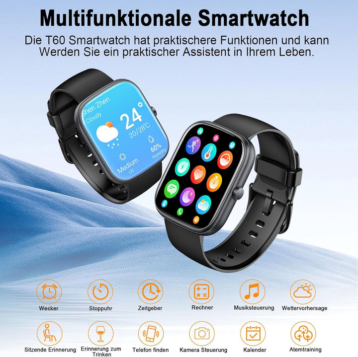 Motast Smartwatch Herren Damen,2026 1,91" HD Smart Watch Damen Bluetooth-5.4-Anrufe,110+ Sportmodi F