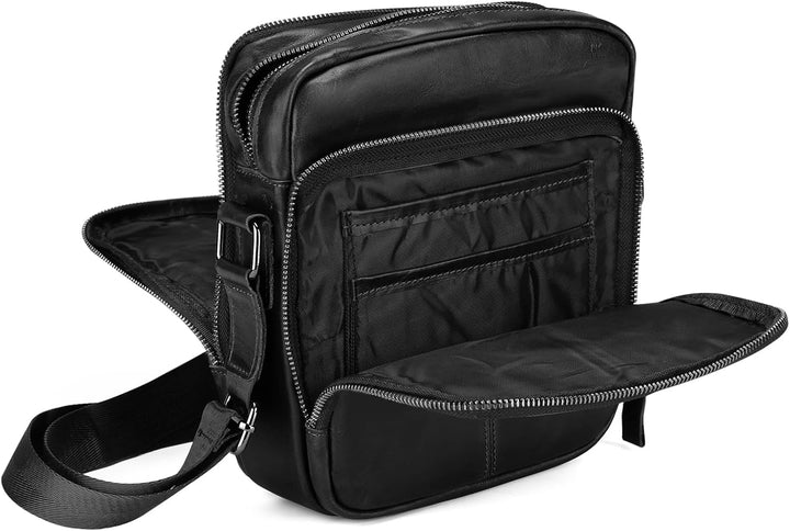BAIGIO Schultertasche Umhängetasche Herren Leder Vintage Herrentasche Messenger Bag mit Schultergurt