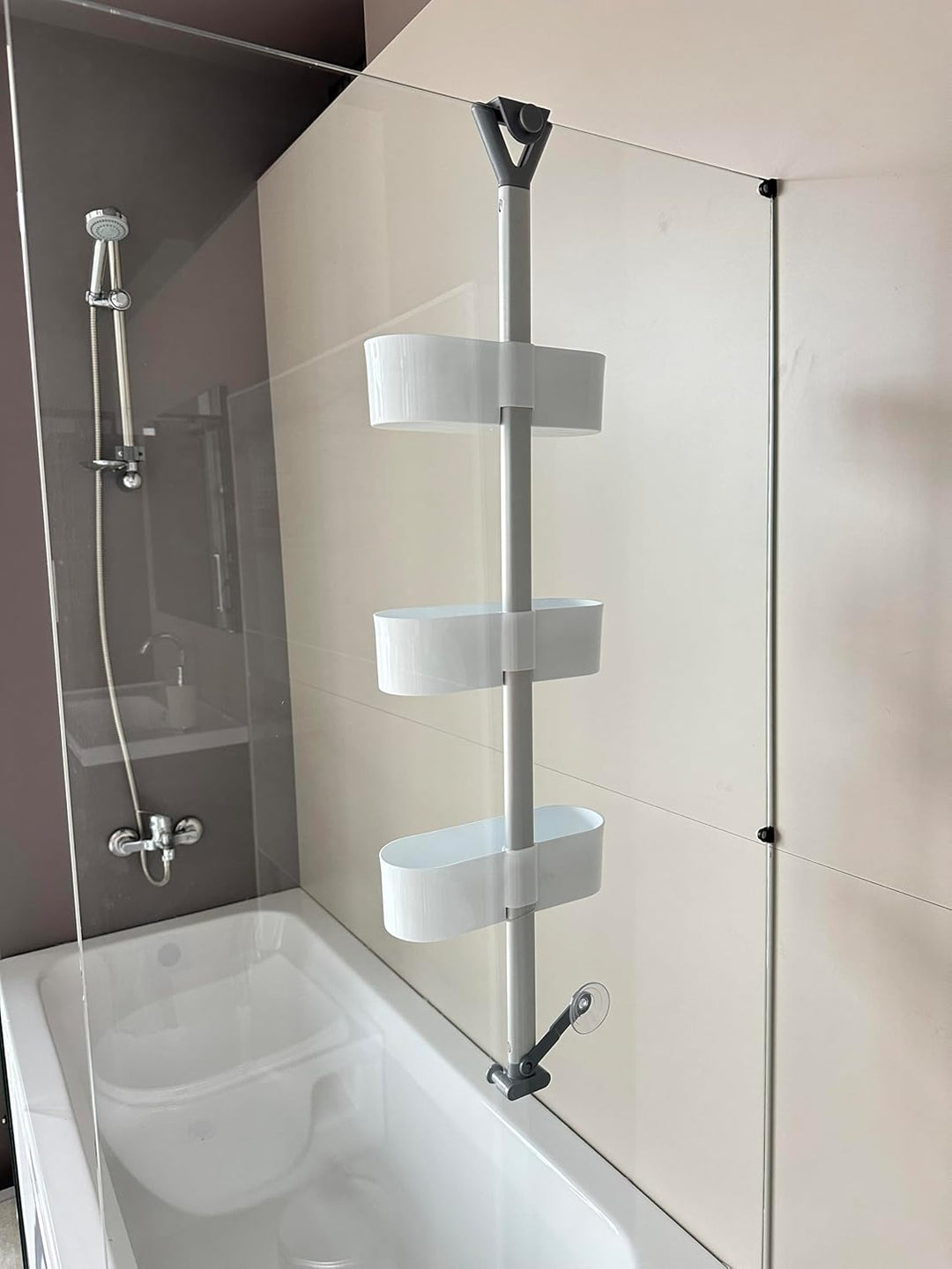 Aspira Home 3-stufiges Duschregal – Duschablage mit einzeln verstellbaren Ablagen, rostfreier Metall