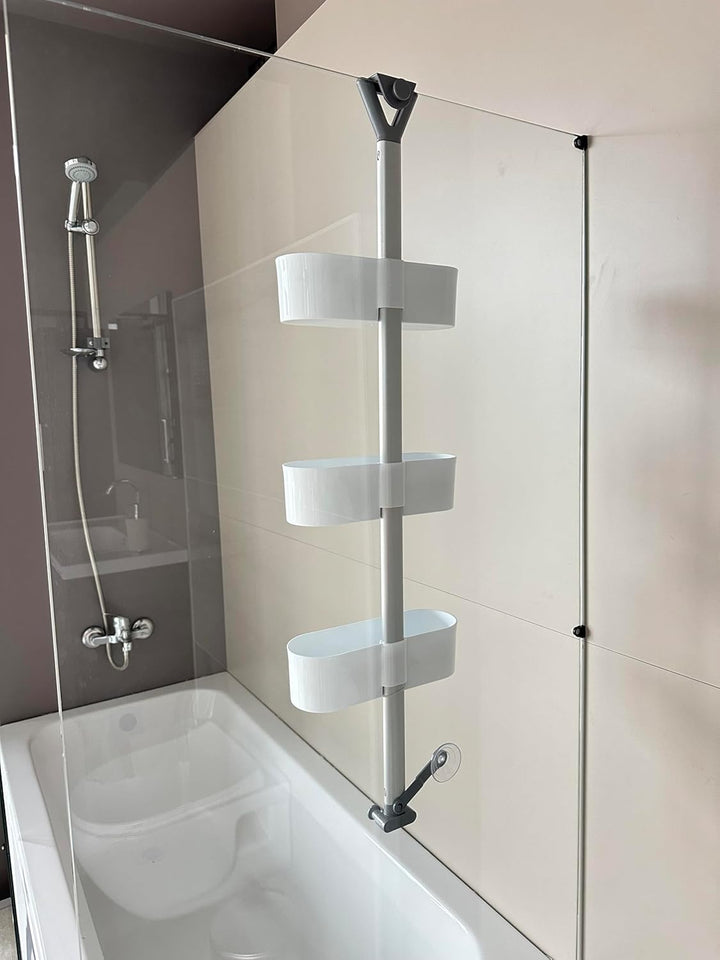 Aspira Home 3-stufiges Duschregal – Duschablage mit einzeln verstellbaren Ablagen, rostfreier Metall