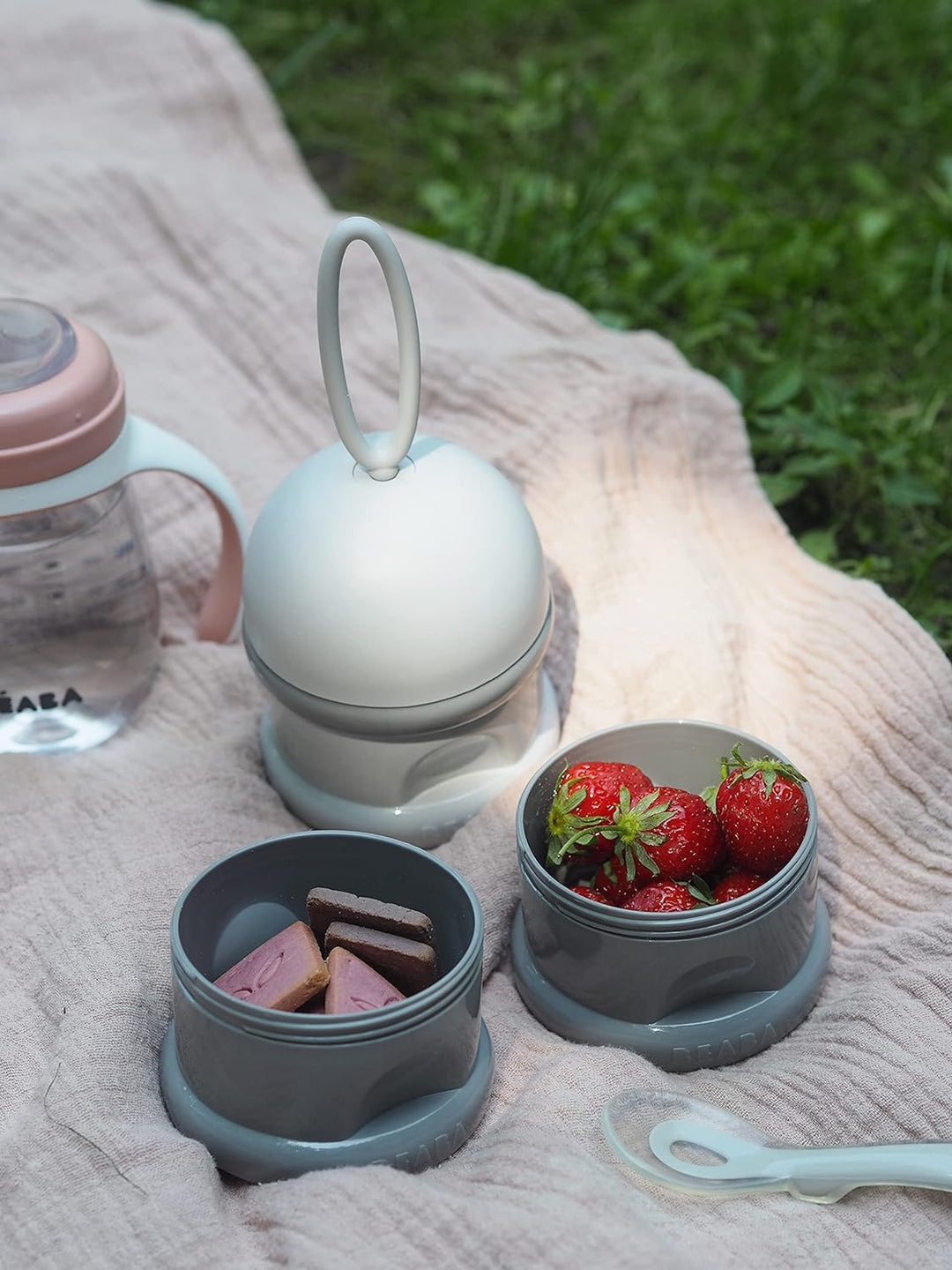 BÉABA, Baby-Geschenkset zur Geburt, Trockenständer für Babyflaschen, geräumig, Milchpulver-Portionie