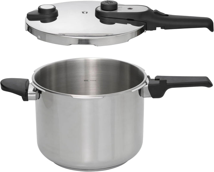 Jata Hogar HOLL2226 Schnellkochtopf aus Edelstahl, 6 Liter, für alle Küchen, Durchmesser 24 cm