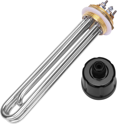 DERNORD 220V/380V 2000W 1.5 Inch Heizelement 3U Förmiger Warmwasserbereiter BSP Kupfer Flansch 220/3