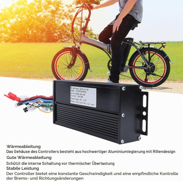 Brushless Motor Controller, 48V 60V 64V 1000W Bürstenloser Motor Controller für Elektrofahrrad Elekt
